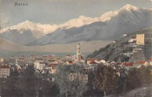 Italien 1910 Meran Meran Gesamtansicht Vintage Postkarte