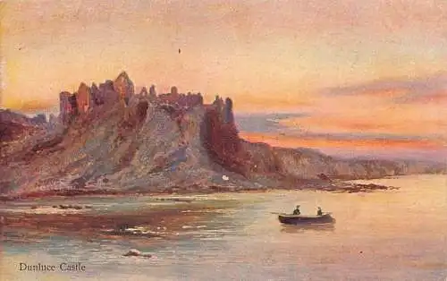 Nordirland Dunluce Castle Boot Vintage Postkarte