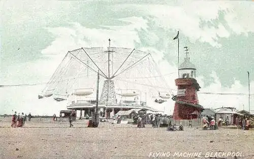 England Blackpool Flying Machine Vintage Postkarte