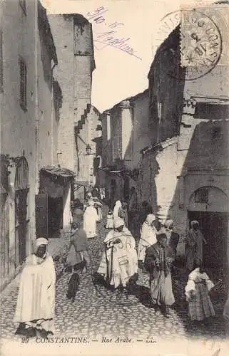 Algerien 1916 Constantine Rue Arabe Straßenmenschen in Tracht Postkarte