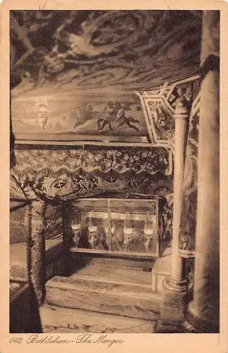 Israel Bethlehem The Manger Vintage Postkarte