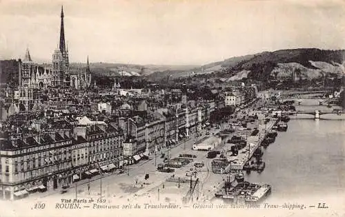 Frankreich Rouen Gesamtansicht entnommen aus Trans Shipping alte Postkarte