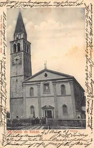Italien 1903 Un Saluto da Ronchi dei Legionari Kirche Chiesa Postkarte