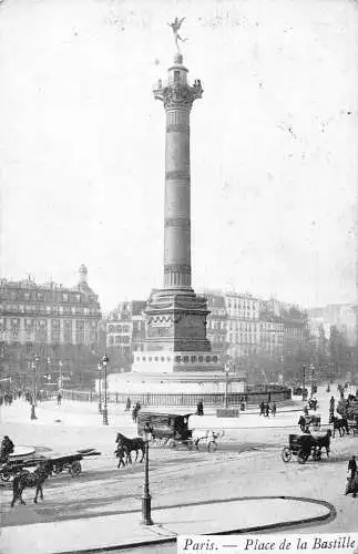 C087 Frankreich Paris Place de la Bastille 1912 Vintage Postkarte