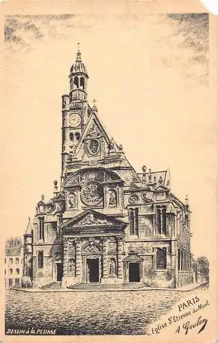 C087 Frankreich Paris Eglise S'Etienne du Mont Vintage Postkarte