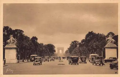 C089 Frankreich Paris Champs Elysees Avenue Autos Oldtimer Postkarte