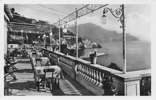 Italien Amalfi Vista dal Terrazzo dell'Hotel S Caterina Restaurant Postkarte