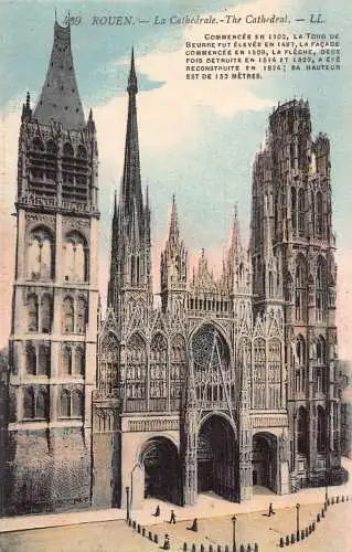 Frankreich Rouen Kathedrale Vintage Postkarte
