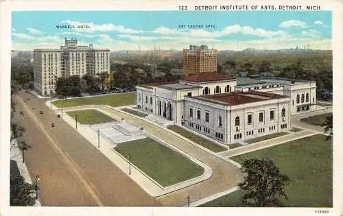 US Michigan Detroit Institute of Arts Vintage Postkarte