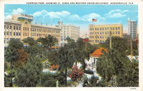US Jacksonville Florida Hemming Park St James The big Store Sign Postkarte