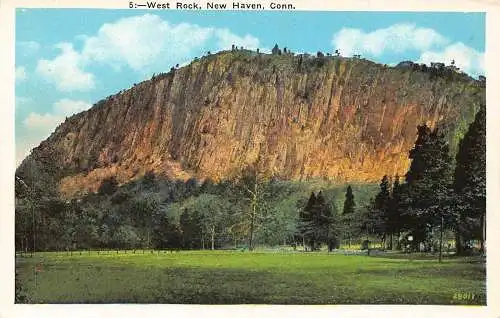 US Connecticut New Haven West Rock Vintage Postkarte