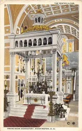 US Franciscan Monastery Washington DC Central Altar Vintage Postcard