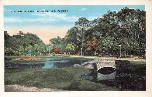 US Riverside Park Jacksonville Florida Vintage Postkarte