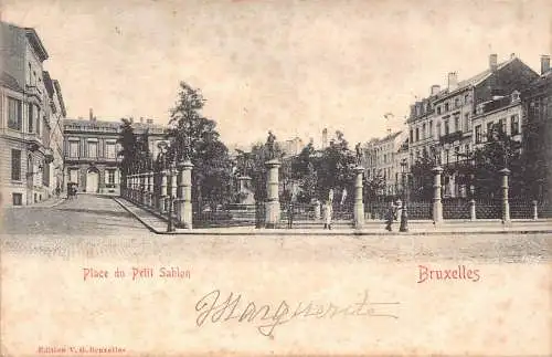 Belgien 1901 Place du Petit Salon Bruxelles Brüssel Vintage Postkarte