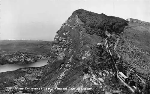 Schweiz Monte Generoso Vista sul Lago di Lugano Vintage Postkarte