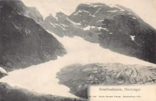 Norwegen Bondhusbraeen Hardanger Vintage Postkarte