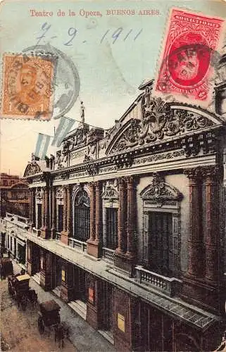B034 Argentinien Buenos Aires Opernhaus 1911 Vintage Postkarte