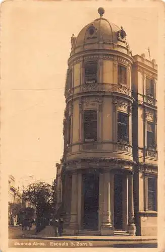 B034 Argentinien Buenos Aires Escuela B Zorrilla Schule RPPC Vintage Postkarte