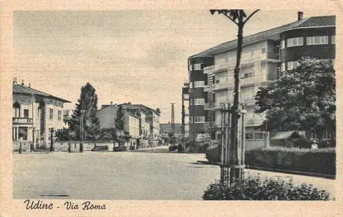 Italien 1925 Udine Via Roma Vintage Postkarte
