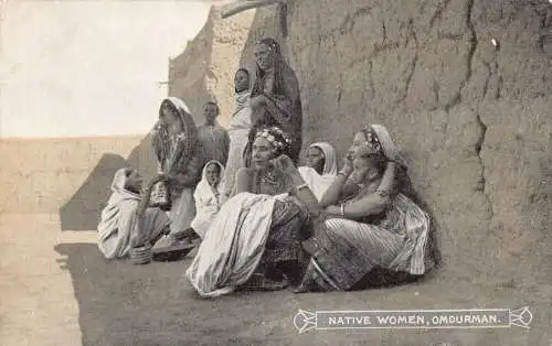 B035 Sudan Ureinwohner Frauen Omdurman Ethno Vintage Postkarte