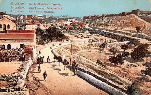 B035 Israel Jerusalem Gesamtansicht Vintage Postkarte