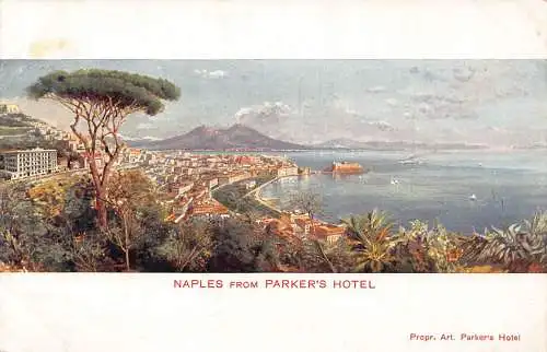 Italien Napoli Neapel aus Parkers Hotel Vintage Postkarte
