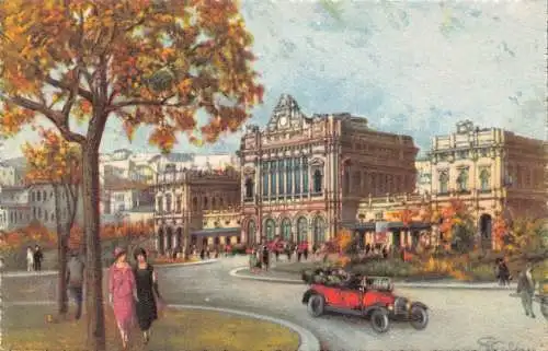Italien Genua Genua Stazione Brignole Bahnhof Vintage Postkarte