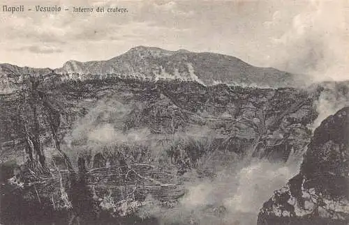 Italien Napoli Neapel Vesuv Vesuv Interno del Cratere Vintage Postkarte