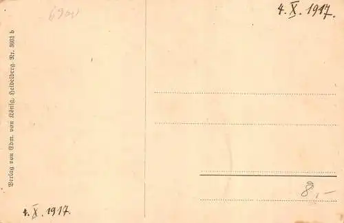 Deutschland Heidelberg Gesamtansicht und Schlossgedicht Vintage Postkarte