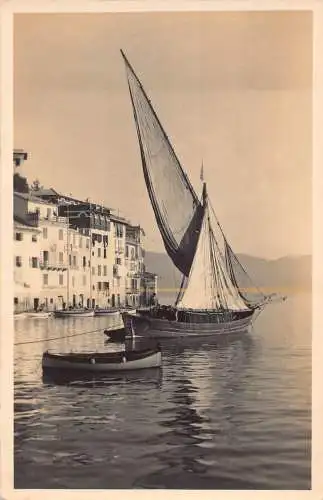 Italien Portofino Mare Segelboot Vintage Postkarte