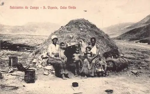 B031 Kapverde Sao Vicente Habitantes de Campo Jungen Kinder Ethno Postkarte