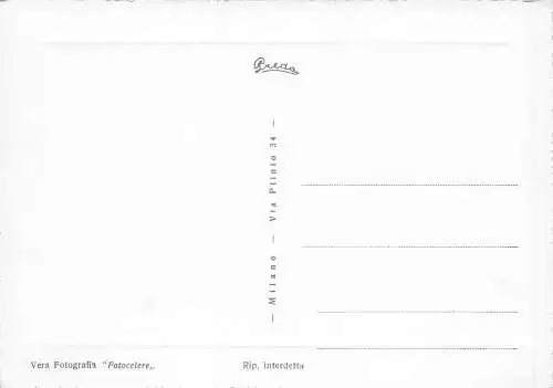 B026 Italien Como bei Nacht Visione notturna See Boote Passepartout RPPC Postkarte