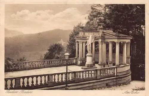 Deutschland Baden-Baden Am Echo Vintage Postkarte