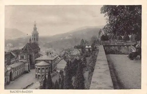 Deutschland Baden-Baden Gesamtansicht Vintage Postkarte