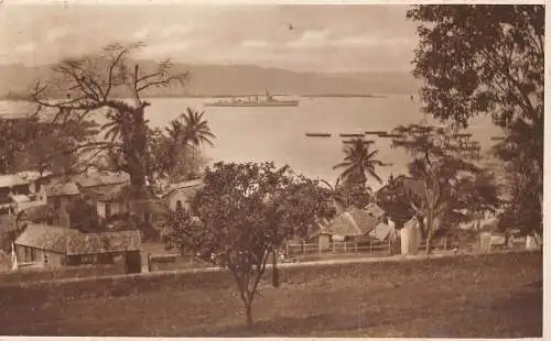 B035 Trinidad General View Port of Spain RPPC Vintage Postkarte