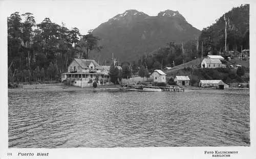 B035 Argentinien Puerto Blest View Lake RPPC Vintage Postkarte