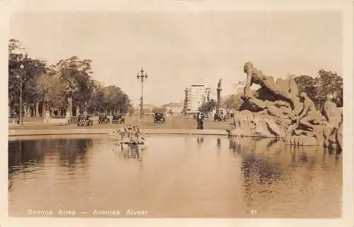 B035 Argentinien Buenos Aires Avenida Alvear RPPC Vintage Postkarte