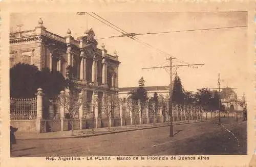 B035 Argentina La Plata Banco de la Provincia de Buenos Aires Vintage Postkarte