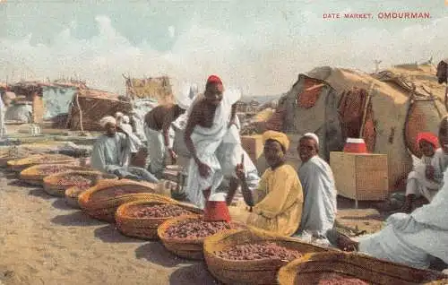 B035 Sudan Omdurman Datum Markt Einheimische Verkäufer Ethnische Vintage Postkarte