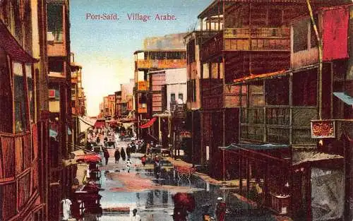 B036 Ägypten Port Said Village Arabe Vintage Postkarte