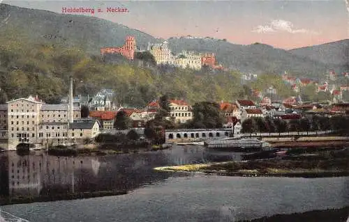 Deutschland 1917 Heidelberg ein Neckar Vintage Postkarte