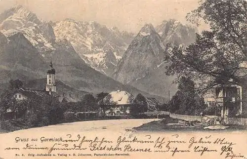 Deutschland 1892 Gruss aus Garmisch Gebirge Vintage Postkarte