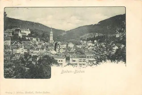 Deutschland 1899 Baden-Baden Total Passepartout Vintage Postkarte