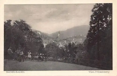 Deutschland Baden-Baden Vom Friesenberg Bänke Vintage Postkarte