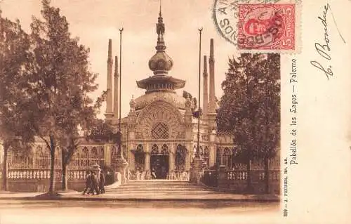 B037 Argentinien 1912 Pabellon de los Lagos Palermo Vintage Postkarte