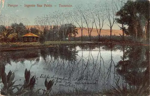 B037 Argentinien Parque Ingenio San Pablo Tucuman See Vintage Postkarte