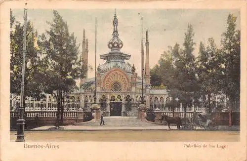 B037 Argentinien Buenos Aires Pabellon de los Lagos Vintage Postkarte