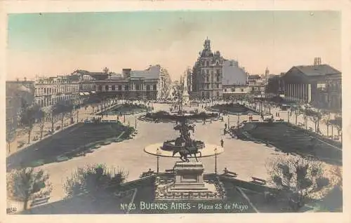 B037 Argentinien Buenos Aires Plaza 25 de Mayo RPPC Vintage Postkarte