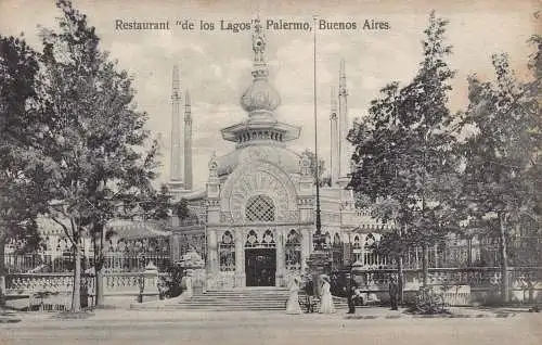 B037 Argentina Restaurant de Los Lagos Palermo Buenos Aires Vintage Postkarte