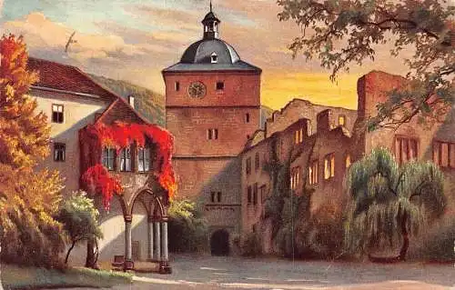 Deutschland 1915 Heidelberger Schlosshof 1. Weltkrieg Feldpostkarte